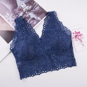 Sexy V-neck Lace Vest Wide Straps Bra Comfortable Chester Cami Tank Top