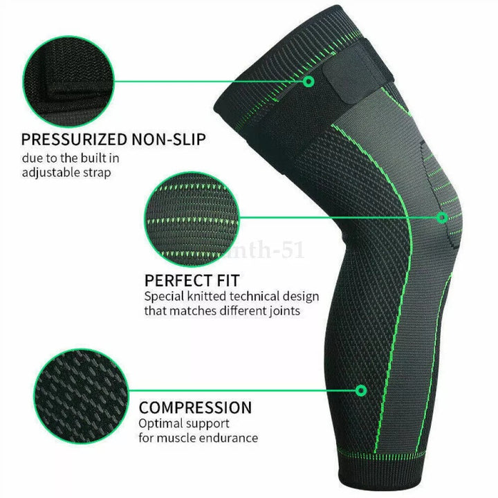 Compression Knee Support Pads With Elastic Anti Slip Straps (Free Delivery 🚚)